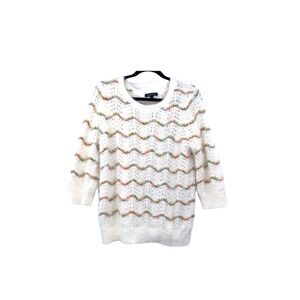 Relativity women's Cream‎ eyelash sweater Strip L